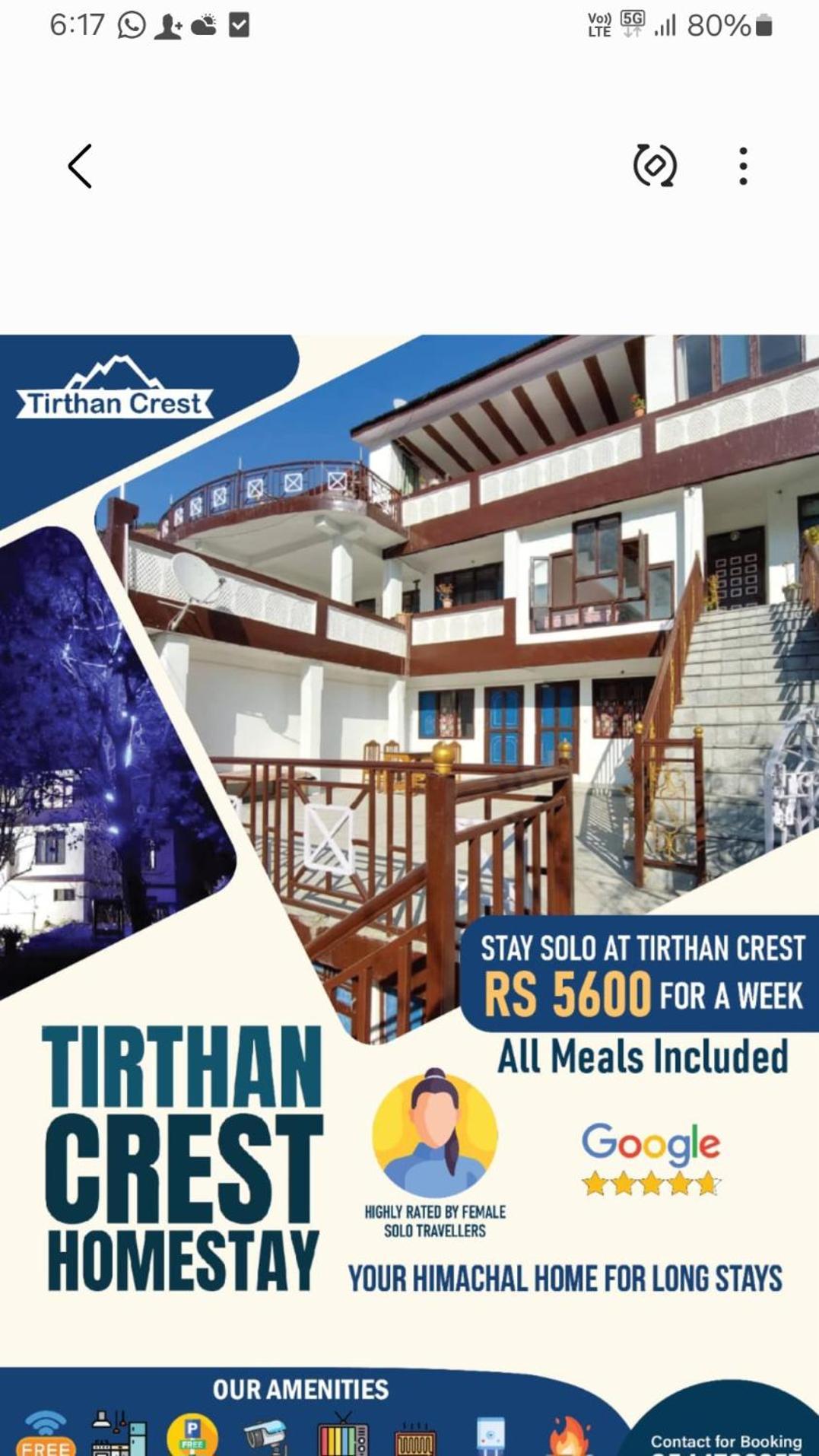 Tirthan Crest Homestay Banjār Buitenkant foto
